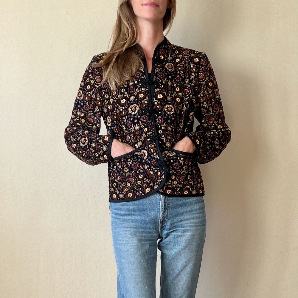 Doen Heirloom Liberty of London paisley velvet quilted Song Jacket xs